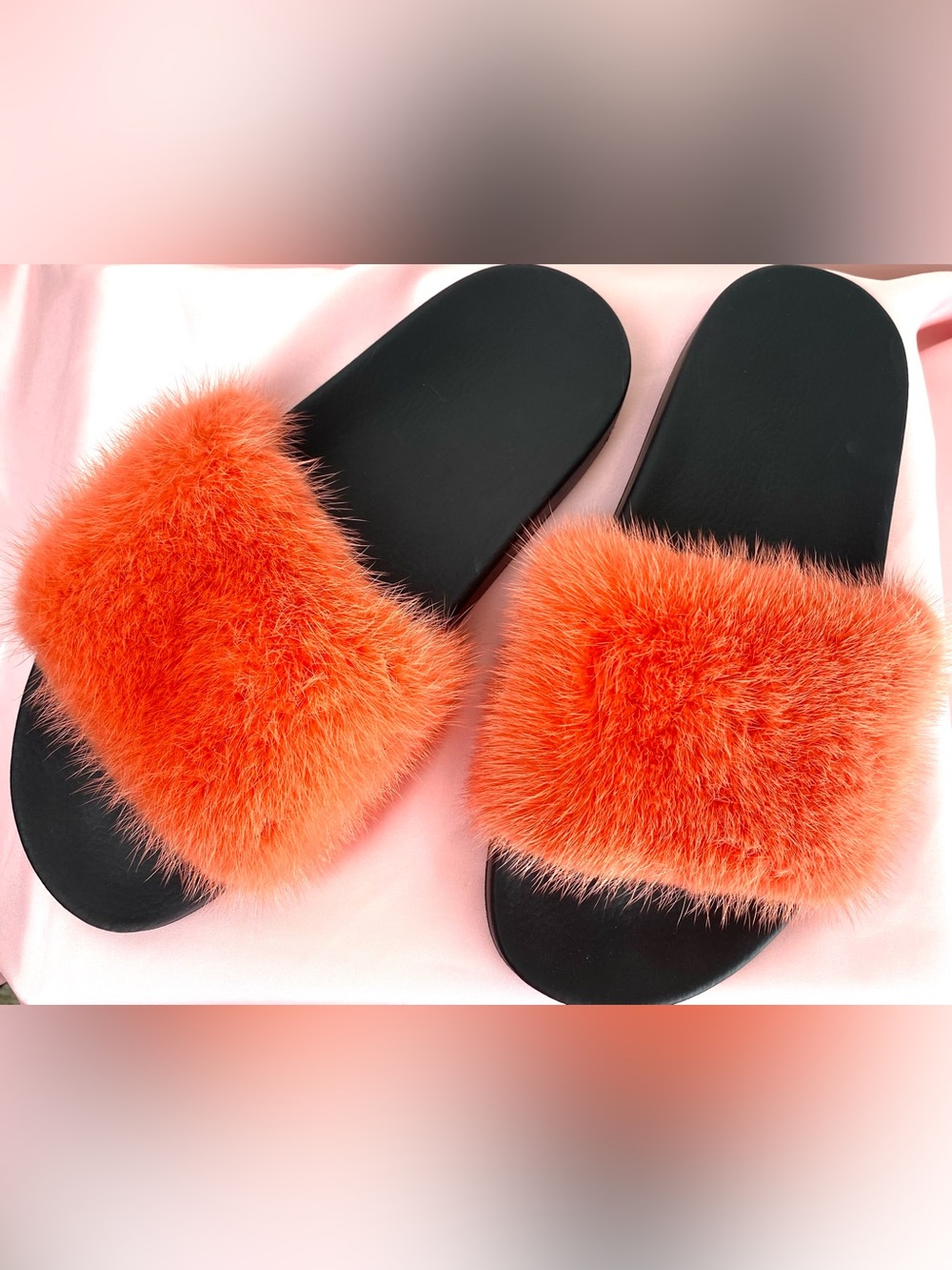 Givenchy Paris Coral Mink Fur Slides Sandals EU 40/US 9-9.5 +Box $595 MSRP - Picture 3 of 14